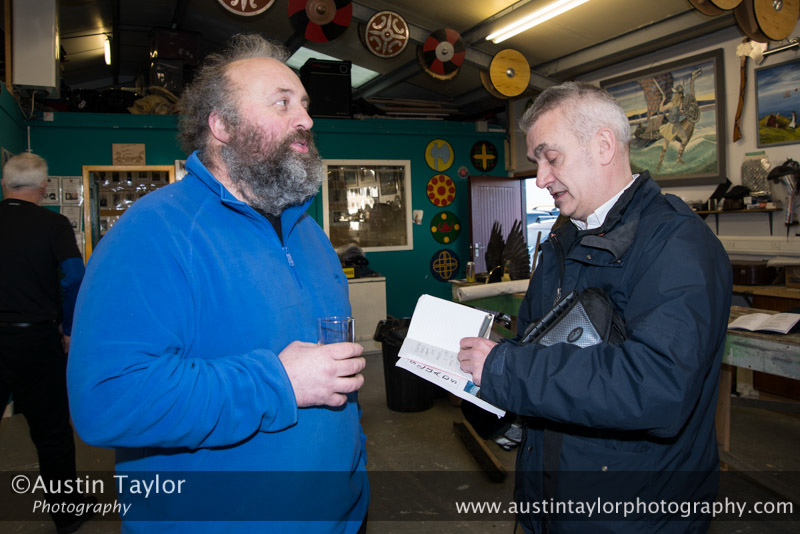 Stephen Gordon interviews the 2014 Guizer Jarl at the Galley Shed Uyeasound Up Helly-Aa 2014