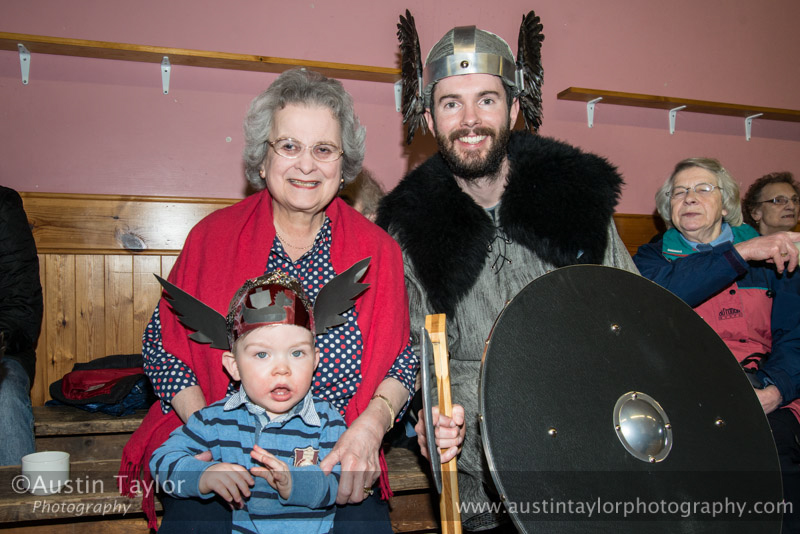 Mona Tulloch, Chris Dyer and Corren Williamson - Guizer Jarl Squad at Bressay Hall - Bressay Up Helly-Aa 28 February 2014