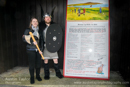 Guizer Jarl Lyle Tulloch with his wife Gemma Tulloch and the Proclamation - Bressay Up Helly-Aa 28 February 2014
