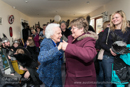 Ishbell Brenner has a dance with Joyce Simpson - Jarl Squad visits the sheltered homes at Glebe Park - Bressay Up Helly-Aa 28 February 2014