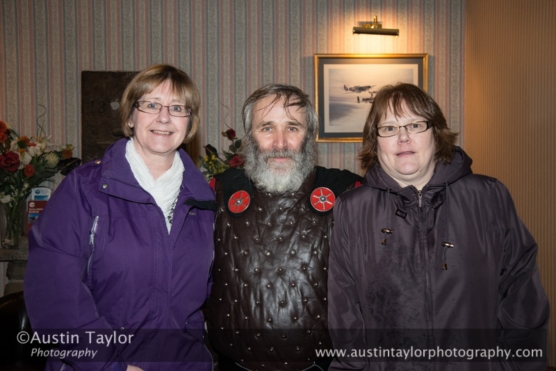 Jill Henderson, Frank Curran and Kim Burgess at Sumburgh Hotel - South Mainland Up Helly-Aa 2014