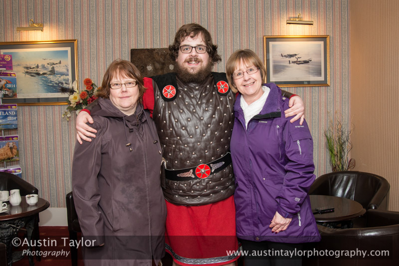 Kim Burgess, Andrew Hutton and Jill Henderson at Sumburgh Hotel - South Mainland Up Helly-Aa 2014