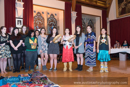 Osoyoos Indian Band sing a women's warrior song at Civic Reception at Lerwick Town Hall, Shetland for the Spirit Dancer Shetland Committee exchange visit by young people from the Osoyoos Indian and Penticton Indian Bands from Canada to Shetland on 27 April 2015