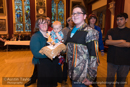 Penticton Indian presents a gift to Emily Tulloch, Spirit Dancer Shetland Committee Chairperson, at Civic Reception at Lerwick Town Hall, Shetland for the Spirit Dancer Shetland Committee exchange visit by young people from the Osoyoos Indian and Penticton Indian Bands from Canada to Shetland on 27 April 2015