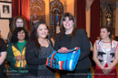 Osooyos Indian presents a gift to Lesley Gray, Spirit Dancer Shetland Committee and Shetland Islands Council Youth Development Worker at Civic Reception at Lerwick Town Hall, Shetland for the Spirit Dancer Shetland Committee exchange visit by young people from the Osoyoos Indian and Penticton Indian Bands from Canada to Shetland on 27 April 2015
