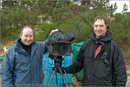 BBC News reporter Craig Anderson and camaraman Brian Ashman, reporting on the 25th Anniversary Siberian Husky Club of Great Britain Aviemore Sled Dog Rally 2008
