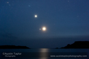Venus, Jupiter, the Moon and Pleiades, Minn, Burra