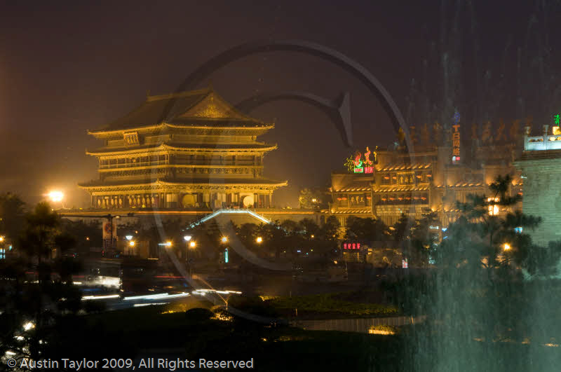 Drum Tower at night, Xi'an