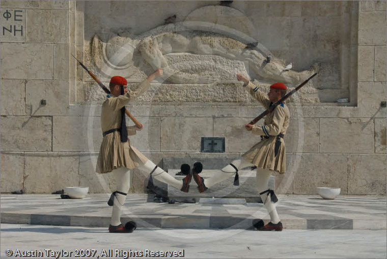 Evzone Guards at the Parliament Building, Athens, 20 September 2007