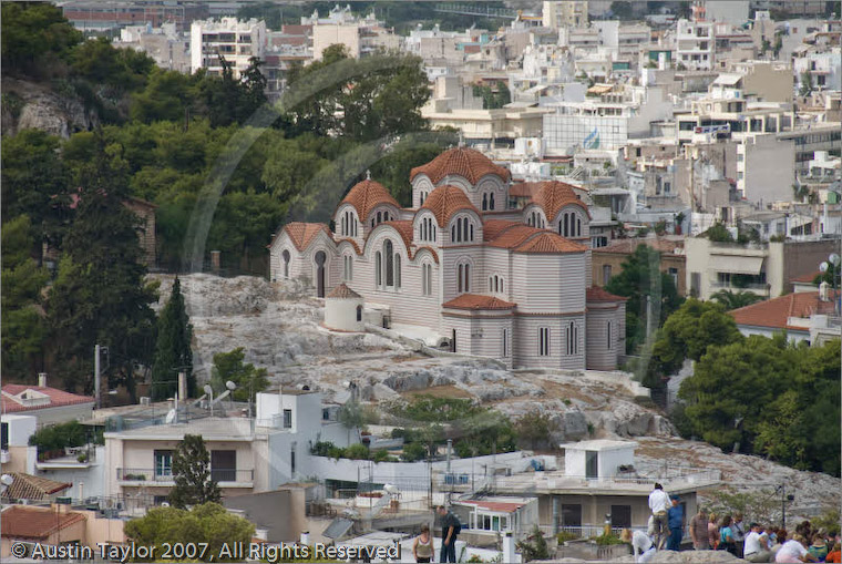 Agia Marina Church, from Acropolis, Athens, Greece 21 September 2007