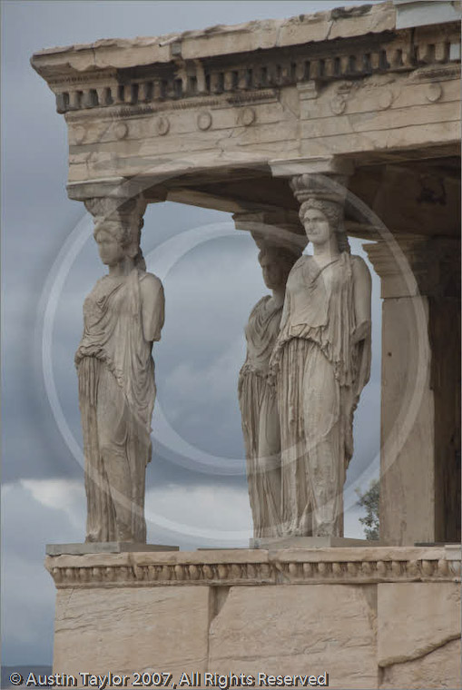 The Porch with the Caryatides on the Erechtheion, Acropolis, Athens, Greece 21 September 2007