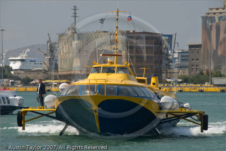 Flying dolphin ferries at port of Piraeus, Athens, Greece 23 September 2007