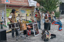 South American pan pipe band at Monastiraki Square, Athens, Greece 22 September 2007