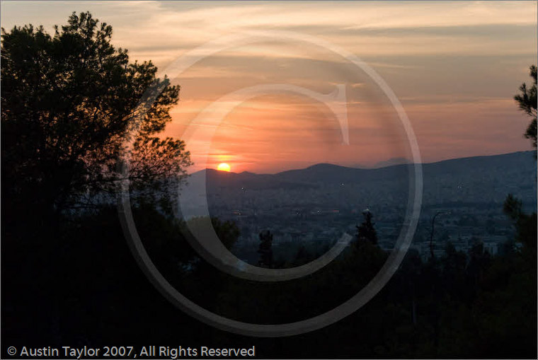 Sunset from the National Observatory, Athens, Greece 25 September 2007