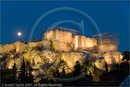 Moonrise over the Acropolis from Areopagos Rock, Athens, Greece 25 September 2007