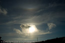 Sun halo with Tangent Arc and Sun Dogs at Lerwick, Shetland