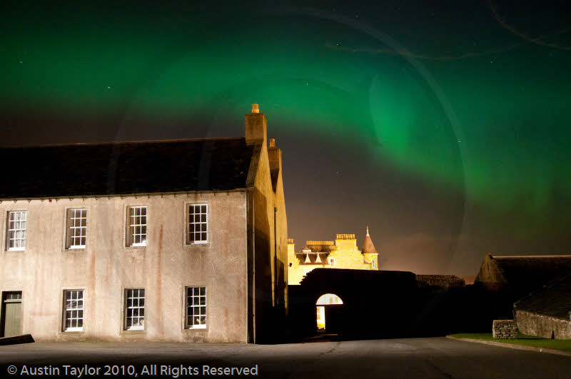 Aurora Borealis over Fort Charlotte, Lerwick, Shetland 12 April 2010