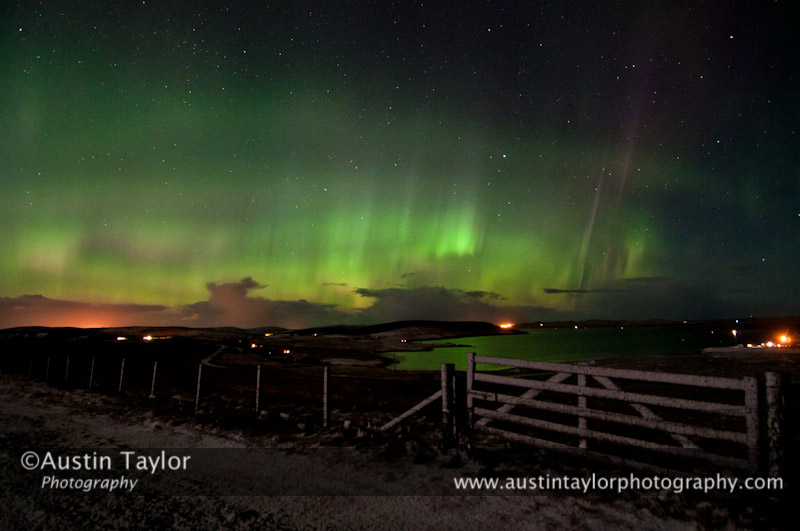 Aurora borealis (northern lights) at Wadbister, Shetland