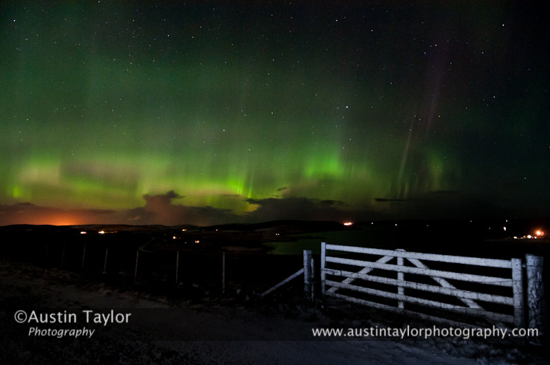 Aurora borealis (northern lights) at Wadbister, Shetland