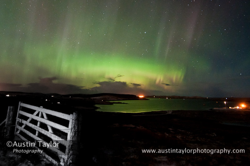 Aurora borealis (northern lights) at Wadbister, Shetland