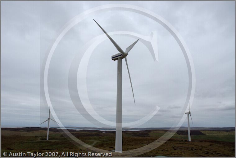 Aerogenerators - Wind Farm at Burradale, Tingwall, Shetland, by Austin Taylor
