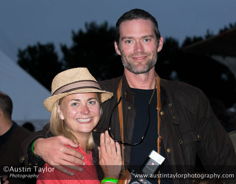 Charlie Hamilton James and Phillipa Forrester at the Glusstonberry Festival 2013
