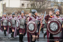 Scalloway Fire Festival 2014 - Guizer Jarl Kenny Grant as Guttorm (The Gruesome) Hart with his squad of Vikings and galley "Eiluj"