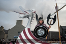Scalloway Fire Festival 2014 - Guizer Jarl Kenny Grant as Guttorm (The Gruesome) Hart with his squad of Vikings and galley "Eiluj"
