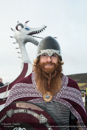Scalloway Fire Festival 2014 - Guizer Jarl Kenny Grant as Guttorm (The Gruesome) Hart with his squad of Vikings and galley "Eiluj"