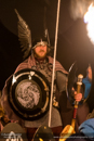 Scalloway Fire Festival 2014 - Guizer Jarl Kenny Grant as Guttorm (The Gruesome) Hart with his squad of Vikings and galley "Eiluj"
