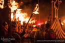 Scalloway Fire Festival 2014 - Guizer Jarl Kenny Grant as Guttorm (The Gruesome) Hart with his squad of Vikings and galley "Eiluj"