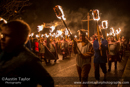Scalloway Fire Festival 2014 - Guizer Jarl Kenny Grant as Guttorm (The Gruesome) Hart with his squad of Vikings and galley "Eiluj"
