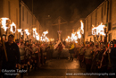 Scalloway Fire Festival 2014 - Guizer Jarl Kenny Grant as Guttorm (The Gruesome) Hart with his squad of Vikings and galley "Eiluj"
