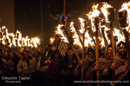 Scalloway Fire Festival 2014 - Guizer Jarl Kenny Grant as Guttorm (The Gruesome) Hart with his squad of Vikings and galley "Eiluj"