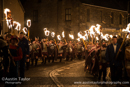 Scalloway Fire Festival 2014 - Guizer Jarl Kenny Grant as Guttorm (The Gruesome) Hart with his squad of Vikings and galley "Eiluj"
