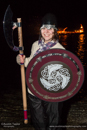 Scalloway Fire Festival 2014 - Guizer Jarl Kenny Grant as Guttorm (The Gruesome) Hart with his squad of Vikings and galley "Eiluj"