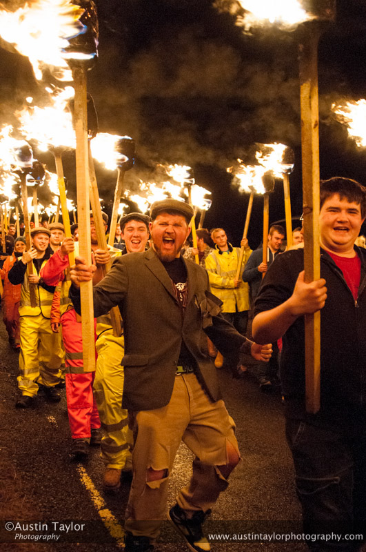Torchlight procession through Nesting