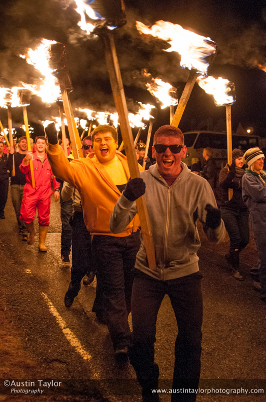 Torchlight procession through Nesting