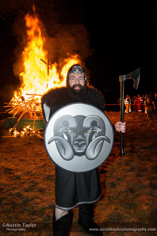 Nesting &amp; Girlsta guizer jarl Sigurd Eysteinsson (Dean Gilfinnan) before his burning galleu Happy Go Lucky