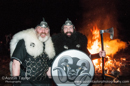 Nesting &amp; Girlsta guizer jarl Sigurd Eysteinsson (Dean Gilfinnan) with another Guizer before his burning galleu Happy Go Lucky