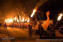 The Jarl Squad lead off the torchlight procession at Uyeasound Up Helly-Aa 2014