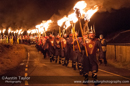 The Jarl Squad lead off the torchlight procession at Uyeasound Up Helly-Aa 2014