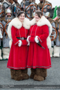 Robyn Williamson (L) and Shona Robertson (R) Jarl Squad at Hillswick - Northmavine Up Helly-Aa 2014