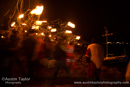 The Galley Haja is set alight and set sail on Ura Firth - Northmavine Up Helly-Aa 2014