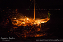 The Galley Haja is set alight and set sail on Ura Firth - Northmavine Up Helly-Aa 2014