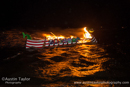 The Galley Haja alight on Ura Firth - Northmavine Up Helly-Aa 2014