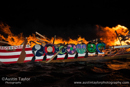 The Galley Haja alight on Ura Firth - Northmavine Up Helly-Aa 2014