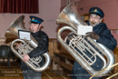 Brass band getting in tune - Bressay Up Helly-Aa 28 February 2014