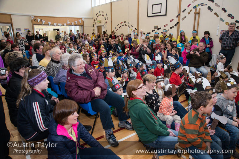 Guizer Jarl Keith Lobban and his squad at Dunrossness Primary School - South Mainland Up Helly-Aa 2014