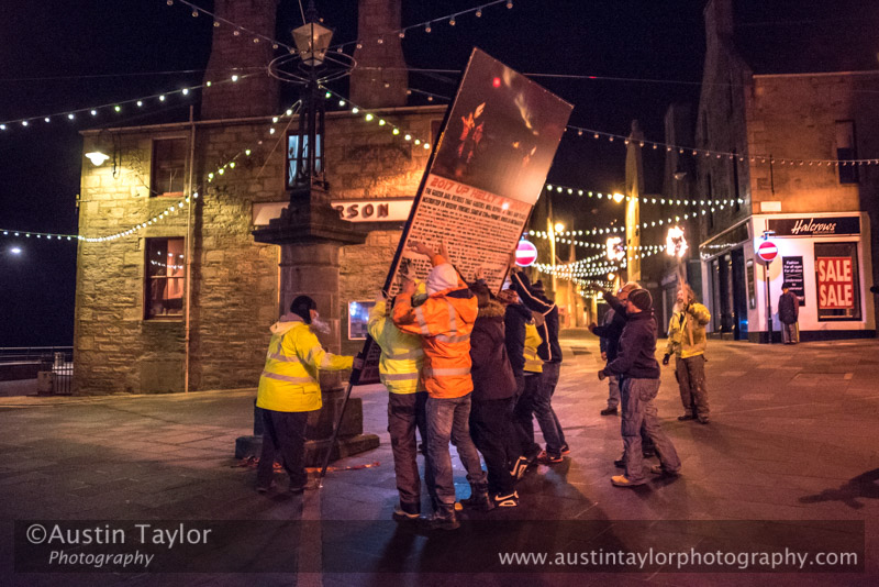 Up Helly-Aa 2017 - Guizer Jarl Lyall Gair as "Sweyn 'Forkbeard' Haraldsson" with his Galley "Falcon" 31 Jan in Lerwick, Shetland